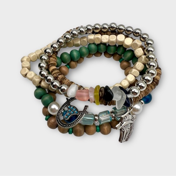 Multi-Layered Beaded Bracelet Set - Picture 2 of 2